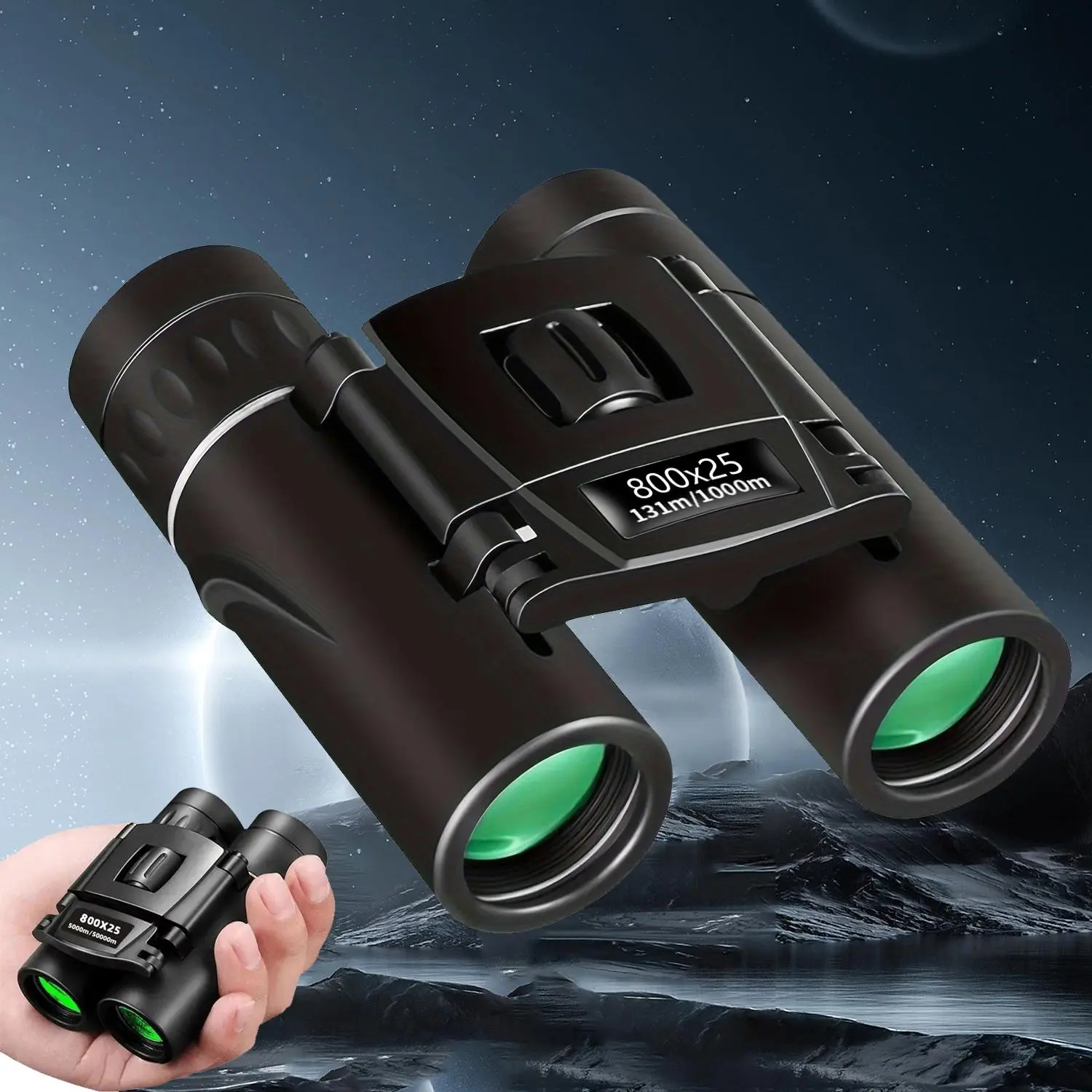 Portable Binoculars, 800x25 Binoculars, Handheld Remote Telescope for Outdoor Sports, Mountaineering, Camping, Travel, Gifts, Concerts