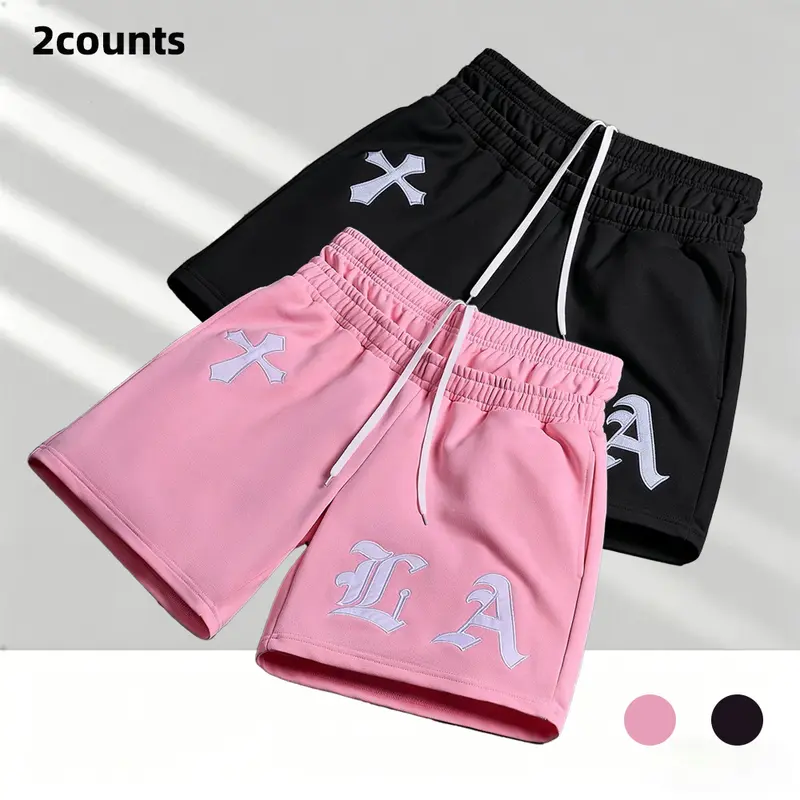 Personalized embroidered trendy casual shorts with elastic double-layer waistband—stylish, comfortable, not tight; a win for both casual and sporty wear. Summer styling that exudes fashion and energy!