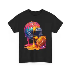 Funny Game Day T-shirt  Boys Sprinkles Ice Cream Drip Football shirt Ice Cream dripping shirt respect drip Unisex Heavy Cotton Tee