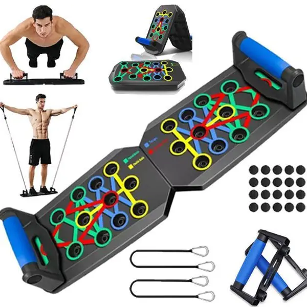 【Upgraded Version】Unisex Calisthenics Push Up Board - Foldable Workout Equipment, High-Strength Plastic Ergonomic Home Gym Accessory, Portable At Home Gym Equipment, 500lbs Capacity, Avoiding Hard Floor Discomfort, Full-Body Exercise Tool
