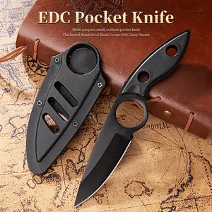 The multi-functional fruit knife is sharp and comes with a sheath. The straight blade is made of stainless steel. It is a portable kitchen tool suitable for outdoor use.