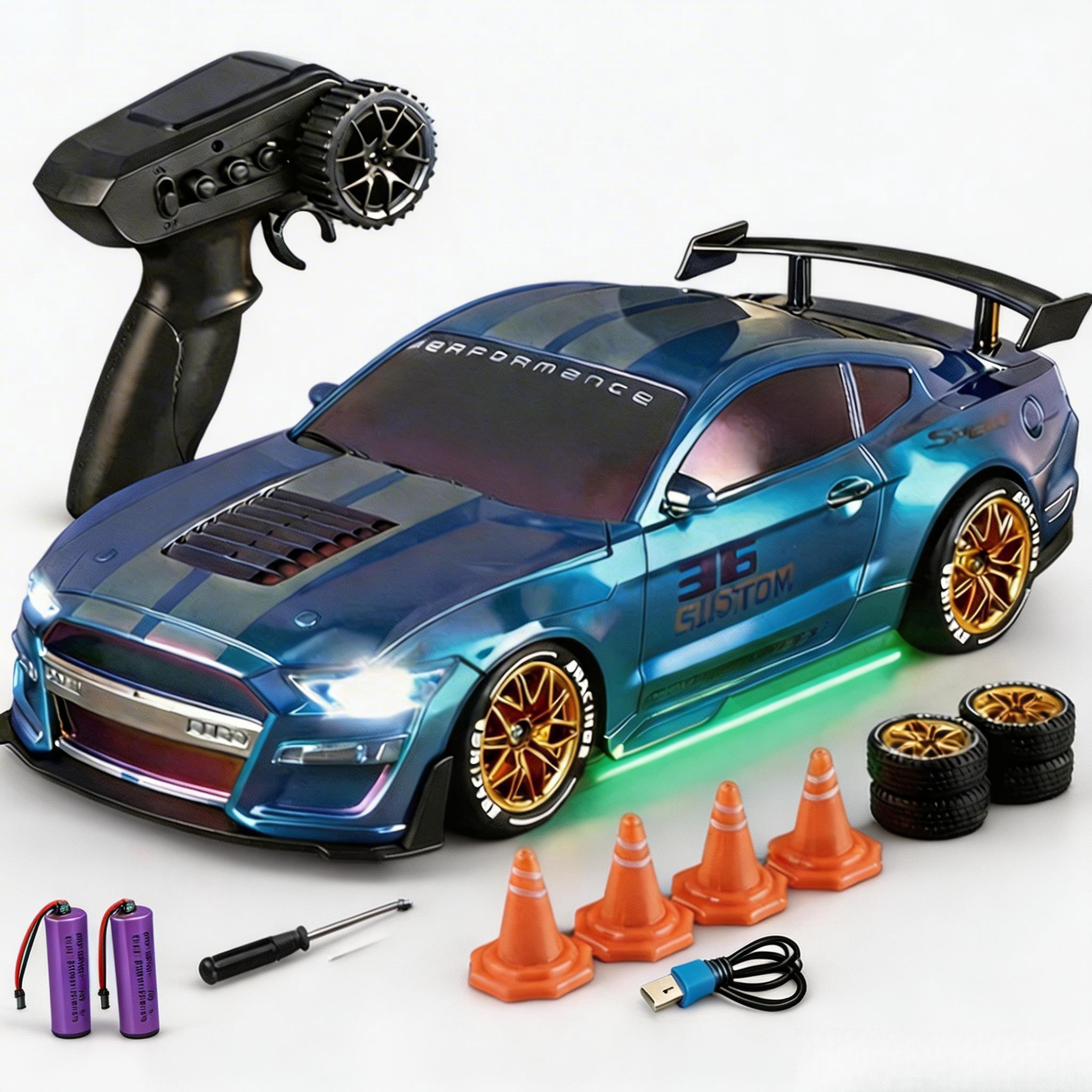 RC 4WD Remote Control Car 2.4G Full Scale High Speed Racing Toy for Kids Perfect for Outdoor Racing Indoor Play Birthday Gifts Holiday Presents and Collection
