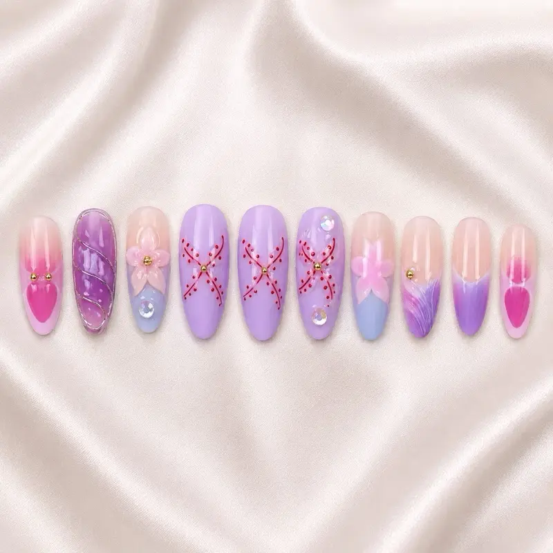 24 Pieces Velvet Petals For Women Included Nail Glue And Adhesive Tab