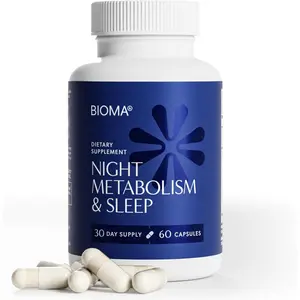 Night Metabolism and Sleep Support Capsules with Melatonin Magnesium Vitamin D for Digestion Energy and Restful Sleep 60 Capsules