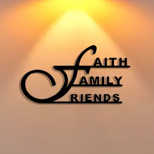 1pc Fine Manufacturing: Metal plaques for faith, family, friends, wall art, craft signs, wall decorations, suitable for offices, living rooms, bedrooms, terraces, kitchens, courtyard walls, and store hall decorations