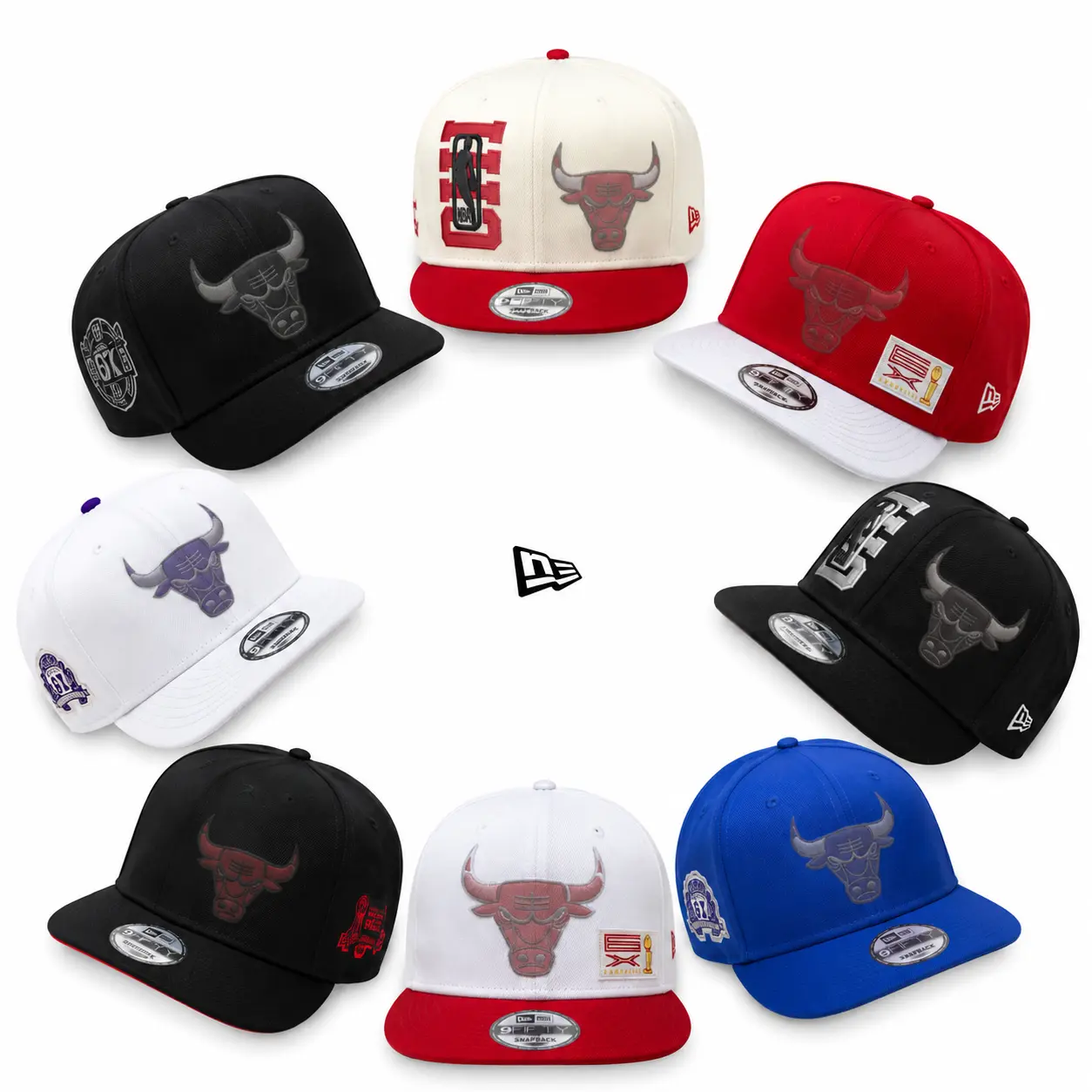 New Era 9FIFTY Chicago caps Bulls Snapback Hat Black White – Flat Brim Adjustable NBA Streetwear Cap for Men & Women