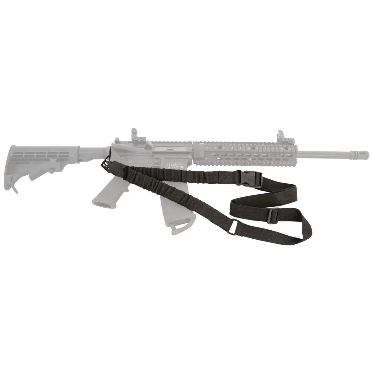 Caldwell Heavy Duty Adjustable Single Point Tactical Nylon Bungee Sling, Black