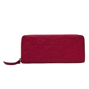 Pre-owned Louis Vuitton leather Small Leather Goods Empreinte Clemence Wallet Cherry
