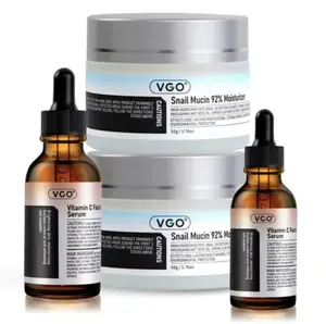VGO Skin Set: Vitamin C Serum, Moisturizer, Cleanser.For sensitive skin.Cleanse, Moisturize, Repair.Restore skin's charm gently.Skin Repair Repair care face gel cream