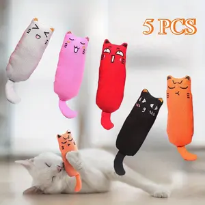 5PCS Pet Toy, Bite Resistant Catnip Chew Toy for Cats Toy, Catnip Filled Cartoon Mice Cat Teething Chew Toy, Tooth Cleaning Pet Products