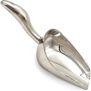 Large Cat Litter and Food Scoop, Life Transforming 2-in-1 Scooper, Reduces Hand Fatigue, Saves Litter, Makes Scooping Faster and Easier (Silver, Small)