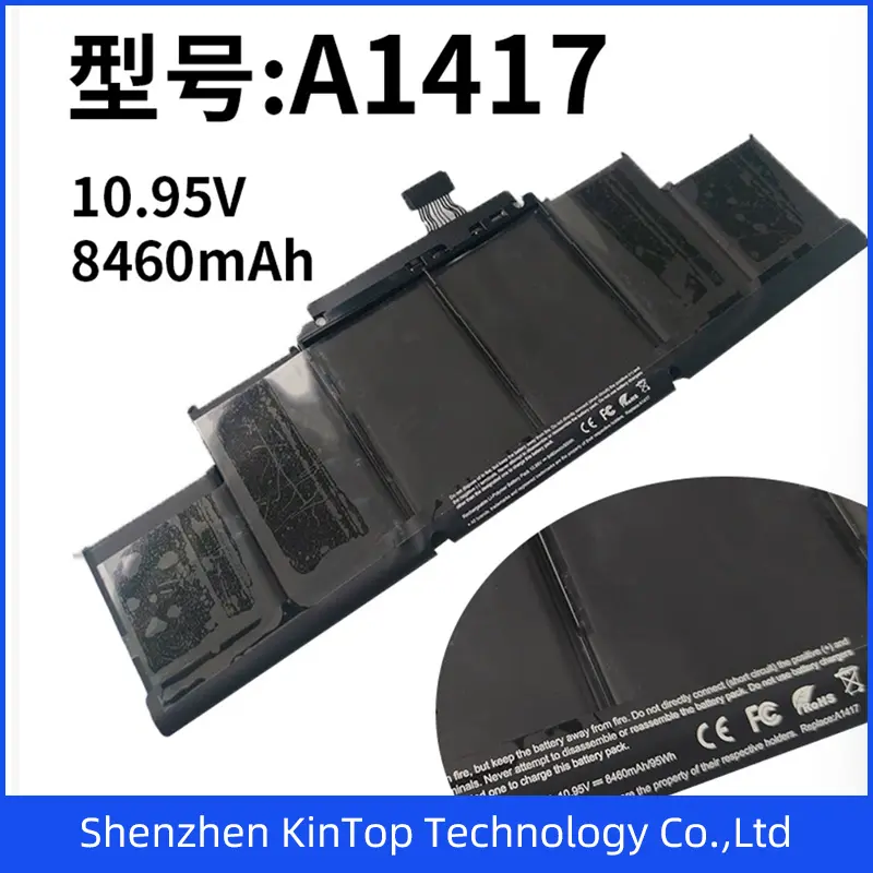 Rechargeable Battery 10.95V8460mAh A1417  11.26v8440mah A1494 11.36v8755mah A1618 Black Laptop Battery for Apple MacBook Pro 15 A1398 Replacement Battery Li-ion Battery