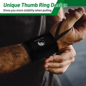Fitness Wrist Support Strap Soft Thumb Opening Heavy Duty Thumb Loop Straps for Powerlifting Strength Training Wrist Wraps for Sports Fitness Workout Typing Heavylifting Healthcare Hand Tool gym cuffs