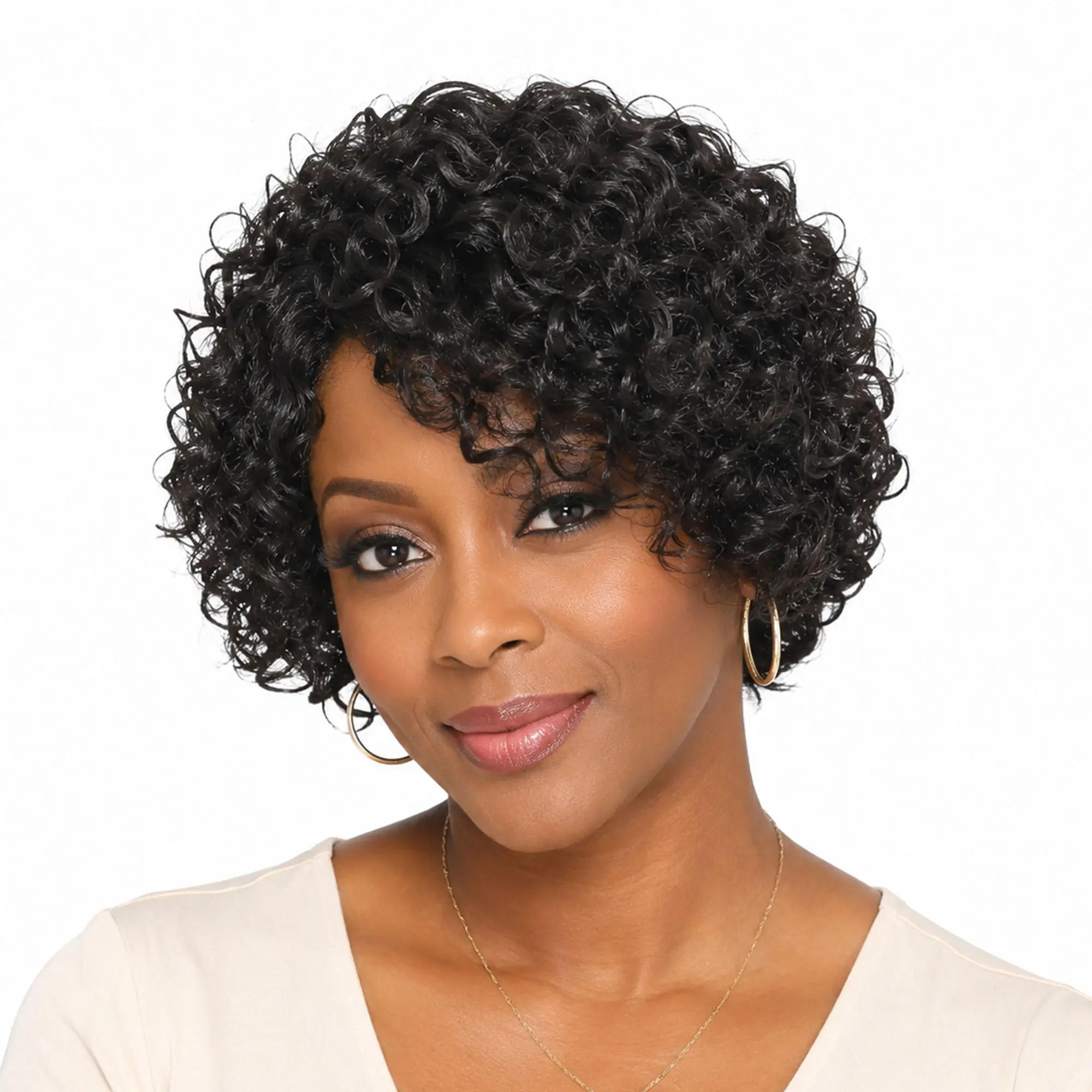 Short Curly Human Hair Wigs for Black Women Pixie Cut Wig Kinky Afro Curly No Lace Front Glueless Wig Side Part Jerry Curl 100% Brazilian Remy Human Hair Natural Black