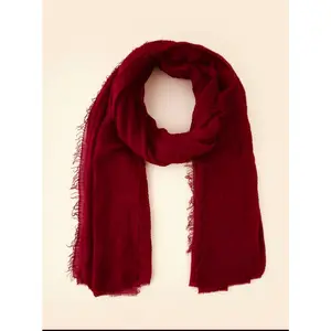 Ayesha’s Collection Crinkle Red Cherry Cotton Scarf Soft Fabric with Natural Color and Textured Design 35.43" x 70.87" for All Events Super Comfortable Non-Slip - Vibrant Hues