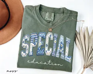 Comfort Colors Special Education Teacher Shirt, Floral Faux Patchwork SPED Teacher Tee, Neurodiversity Shirt, Autism Gift, Back To School
