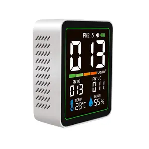 Five-In-One Infrared Air Quality Monitor, Measures Pm2.5 Pm10 Temperature Humidity, Includes Phone Stand, Home Office Combo Kit