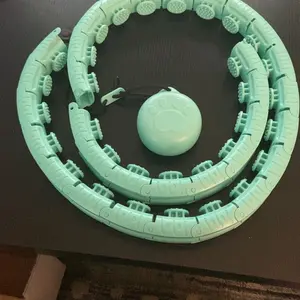 JLoibao Weighted  Circle 32 Links 66 Inch Plus Size XXL Eco-Friendly ABS Material Adjustable Portable Hoop for Adults Fitness Home Gym Kit Home Gym