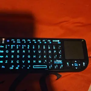 Mini Wireless Keyboard, Portable Rechargeable 2.4G Backlit Keyboard with Touchpad for PC, Mac and Smart TV