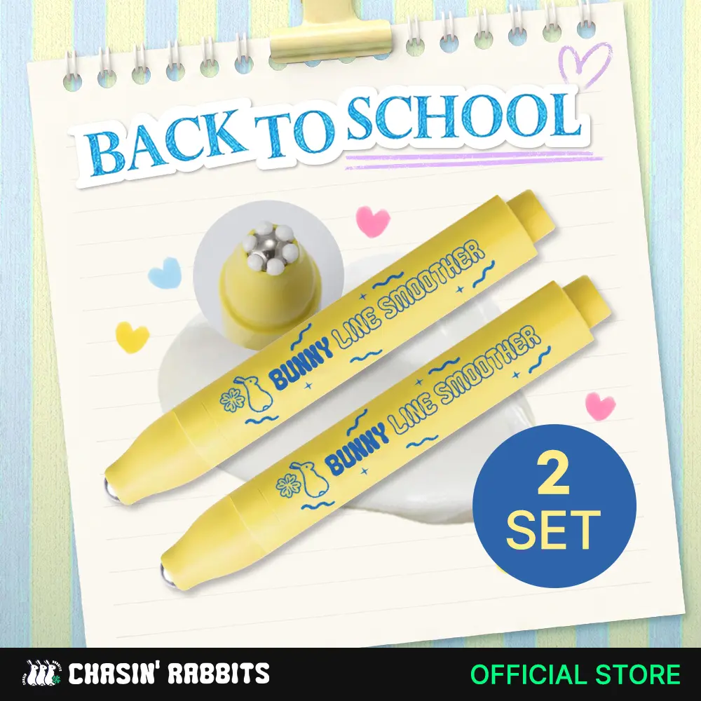 [2 PACK] CHASIN' RABBITS Bunny Line Smoother Eye Cream Roller, 0.5 Fl Oz, Eye Serum with Surgical Steel Cooling Stick, Under Eye, Vegan, Korean Skincare Eye Health Products