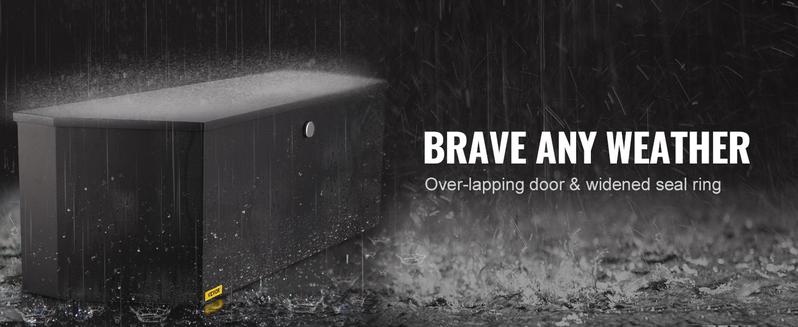 VEVOR Trailer Tongue Box, TikTokShopBlackFriday, Carbon Steel Tongue Box Tool Chest, Heavy Duty Trailer Box Storage with Lock and Keys, Utility Trailer Tongue Tool Box for Pickup Truck Bed, RV Trailer, 36"x12"x12", Box Storage for various vehicles