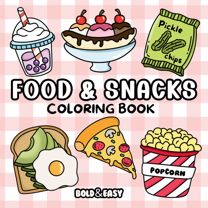 Food & Snacks Coloring Book & Reusable Protective Sheet by Wook Books