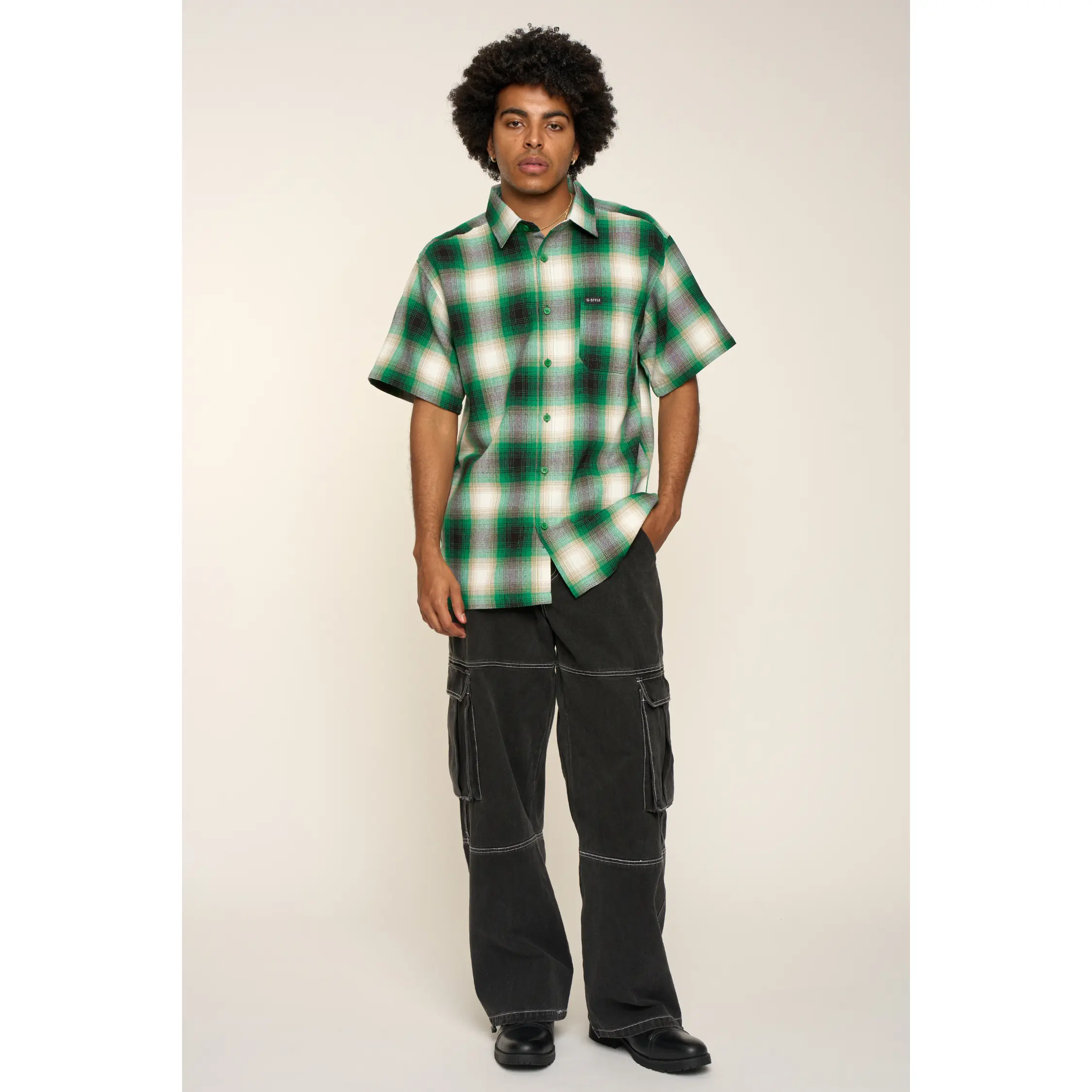Plaid Short Sleeve Button Up Shirt