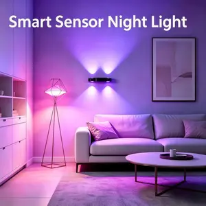 RGB Color Changing Ambient Light, Motion Sensor Nightlight, USB Rechargeable, 3/7 Colors, Ideal for Bedroom, Hallway, Party Decor