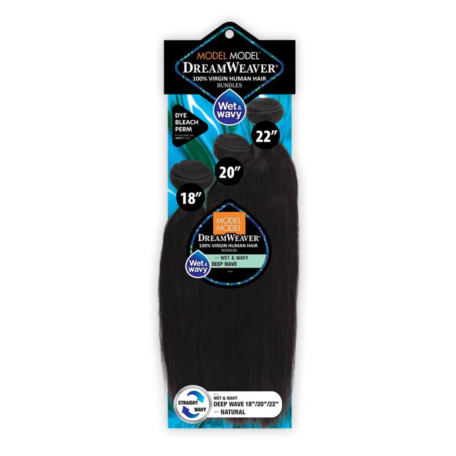 ModelModel Virgin Human Hair Weave - Dream Weaver Wet n' Wavy, 3 Bundles Deep Waves, Three Bundles