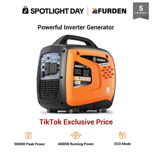 #Summervibes Efurden 5000W Portable Inverter Generator for Home Emergency Backup Power, Super Quiet Small Gas Powered Generator for Camping, RV, Outdoor, Jobsite with ECO Mode, Parallel Capable, EPA Compliant