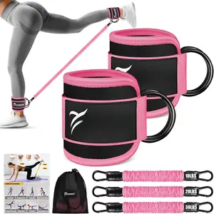 Ankle Resistance Bands with Cuffs, Ankle Bands for Working Out, Glutes Workout Equipment,  Exercise Equipment for Kickbacks  Fitness ,  Resistance Bands for Women & Men