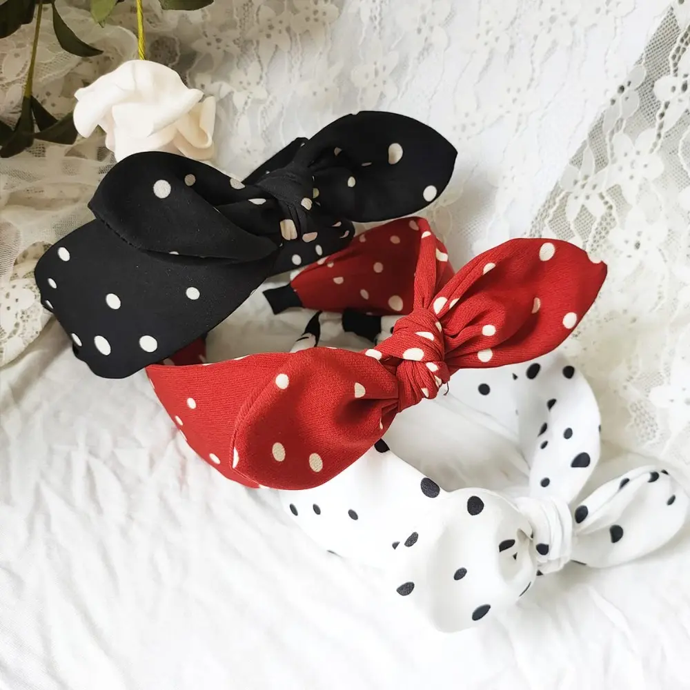 Women's Vintage Polka Dot Wide Headbands - 3-Pack Stylish, Durable Fabric Sports Headbands, Retro Chic Hair Accessories for Party, Outdoor Travel - Non-Electric Sports & Outdoor Hair Bands, Headbands For Women
