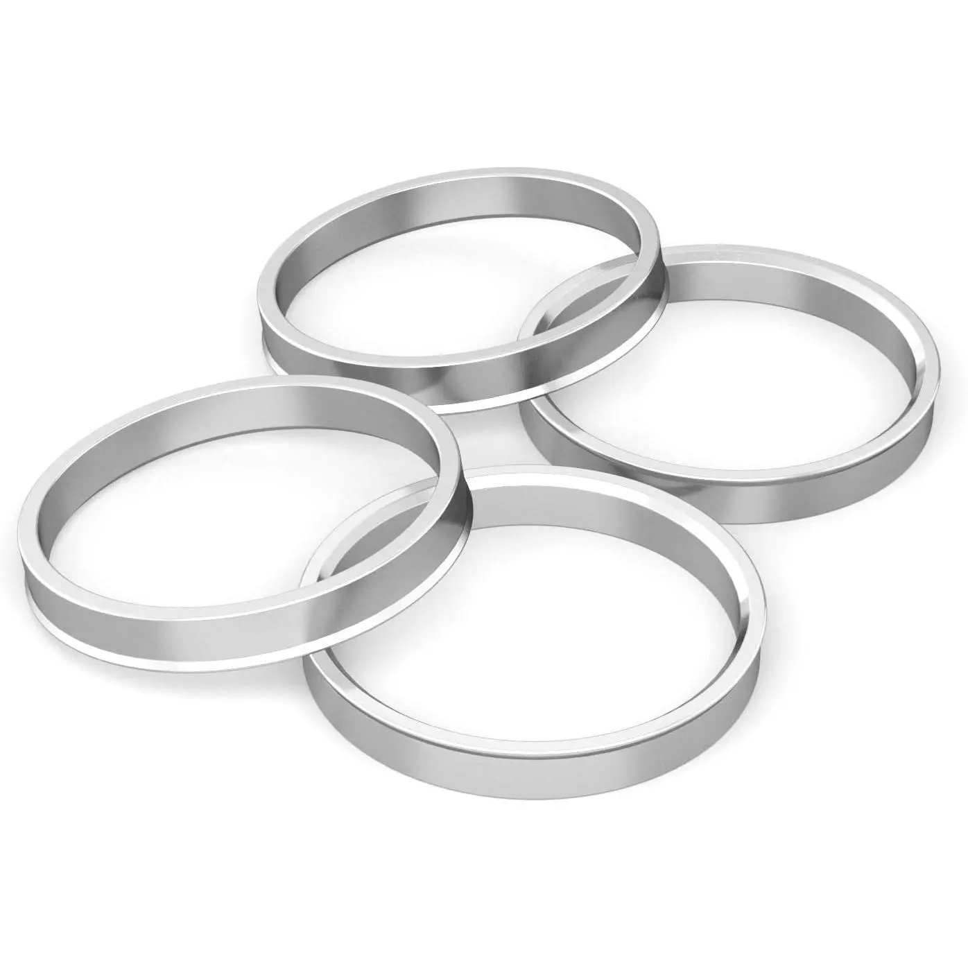 Hubcentric Rings (4 Pcs) – 57.1mm ID to 73.1mm OD Silver Aluminum Hubrings for Audi Volkswagen BMW