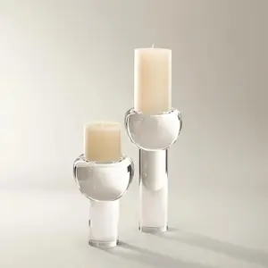 Z Gallerie Serene Pillar Holder Candle Stand Interior Decoration Accessories Minimalist Glass