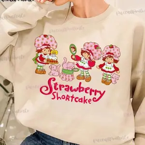 Strawberry Cartoon Sweatshirt | Berry Sweet Retro 80s Crewneck | Cute Strawberry Graphic Pullover | Friendship Shirt
