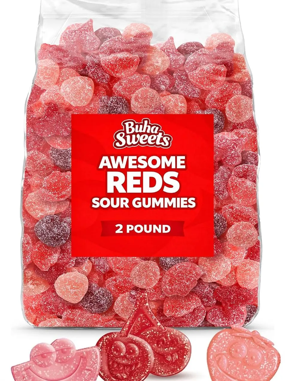 Jolly Rancher Sour Gummies Awesome Reds Assorted Fruit Flavored Candy 13 Oz Bag - Soft & Chewy Sour Cherry, Strawberry, Watermelon & Fruit Punch
