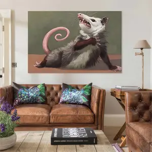 Funny opossum poster canvas decor, opossum humor artwork, funny home room bedroom office wall decoration, kids decor, Christmas gift