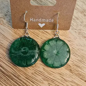 lime slice dangle earings