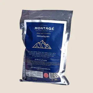 Himalayan Pink Coarse Flake Salt 3lbs Aluminum Foil Bag Pure Finishing Salt Flakes