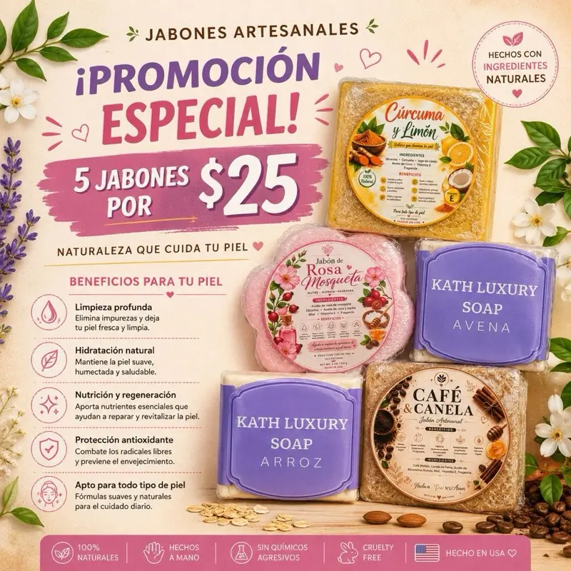 Kath Luxury Handmade Soap Bundle - 5 Soaps, $25 Price Point