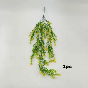 Elegant Artificial Eucalyptus Grape Hanging Plant, Realistic UV Resistant Indoor Outdoor Decoration, 1pc/5 Pack