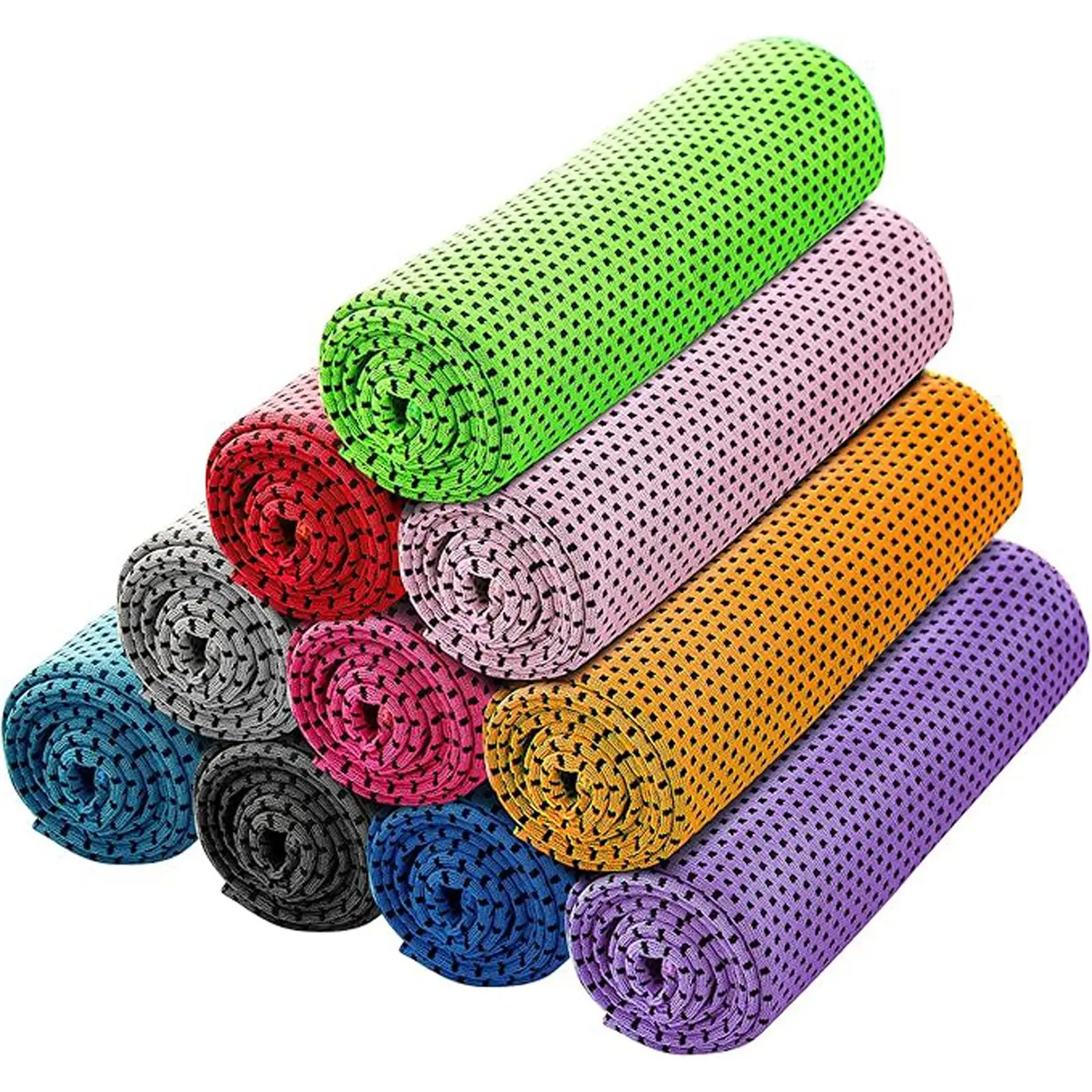 ] Cooling Towel, 10 Counts/set Soft Breathable Sweat Towel, Cold Sport Face and Neck Towel for Yoga Gym Workout Camping Running