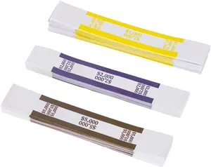 300pcs Assorted Currency Straps, $1000, 2000, 5000, Each 100 Straps, Self Adhesive Money Bands (3 Colors)