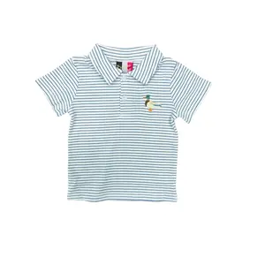 Banana Split Blue Stripe Mallard Polo