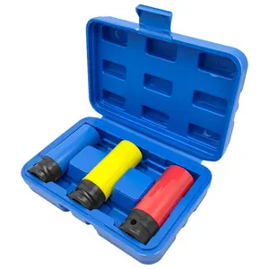 3pcs 17/19/21mm 1/2 Inch Drive Wheel Protector Impact Socket Set Durable Plastic Socket Wrench Sleeve