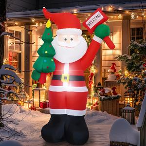 6 FT Christmas Inflatable Santa Claus Outdoor Decor with Built-In LEDs Weatherproof LED Christmas Decorations Holiday Yard Art Xmas Blow Up Ornament Blow-Up Santa for Yard Decor Inflatable Xmas Decor for Indoor Outdoor Garden Lawn Patio Winter Decor