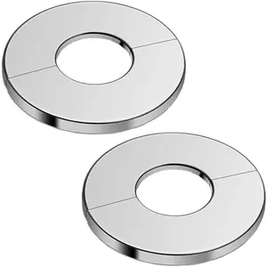 2Pcs 2.4"/61mm Stainless Steel Silver Round Wall Split Flange Escutcheon Plate Cover for Water Pipe