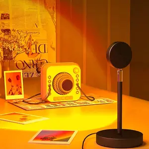Sunset Lamp Projection Rotation Rainbow Lamp Led Romantic Visual Led Light Network Red Light with USB Modern Floor Stand Night Light Living Room Bedroom Decor (Sunset Red)
