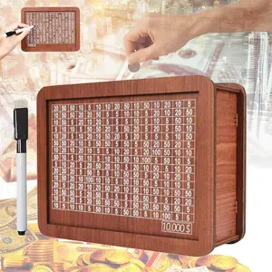 Wooden Money Saving Challenge Box – 10,000-Coin Counter Piggy Bank with Digital Display – Track Your Progress & Reach $10,000 Goal – Ideal for Kids, Teens & Adults