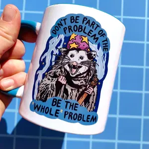[Sales 40%] Possum Ceramic Mug Funny Weirdcore Coffee Cup Opossum Weird Stuff Hilarious Gift Roommate Cursed Humor Meme Mug Boyfriend Smart Mug Gift